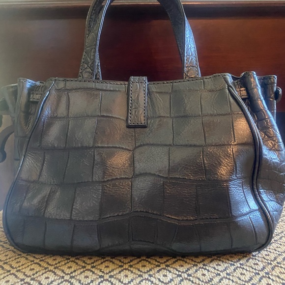 Grey croc print evening purse - Picture 3 of 4